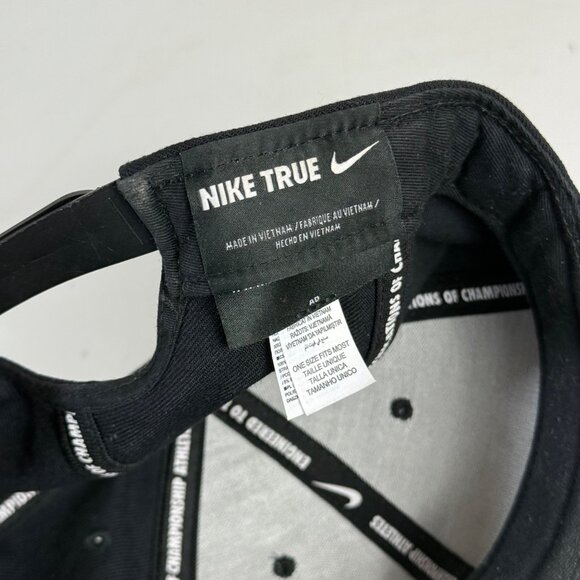 Nike FC True Snapback Hat Black Baseball Cap Fan White Spellout Bold Embroidery - Picture 8 of 14